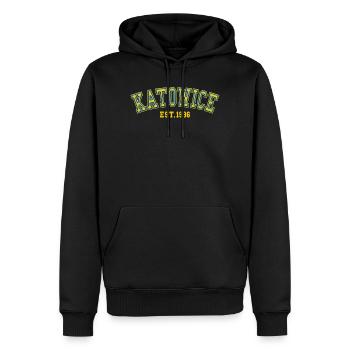 Katowice fondée en 1996 - Sweat à capuche Premium bio Homme - noir - Devant - Nico (187cm)