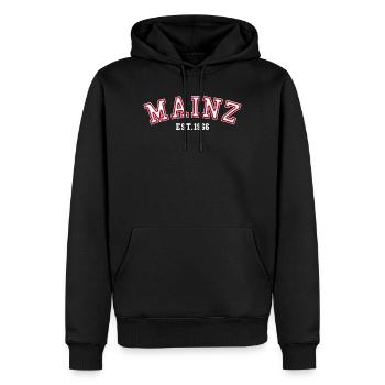 Mayence Fondée en 1966 - Sweat à capuche Premium bio Homme - noir - Devant - Nico (187cm)