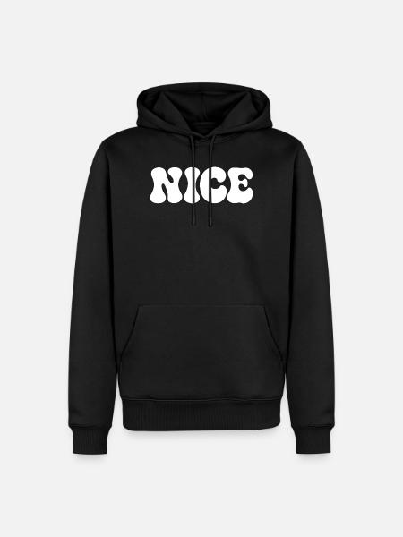 Schöne weiße Bouffante-Typografie - Männer Premium Bio Hoodie - Schwarz