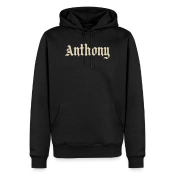 Anthony - Männer Premium Bio Hoodie - Schwarz - Vorne - Nico (187cm)