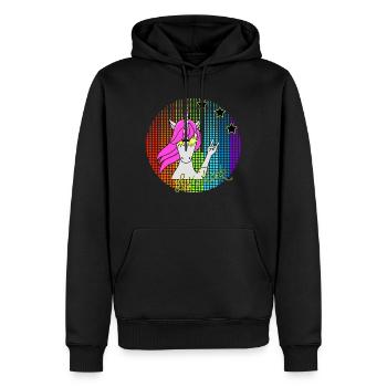 Let´s Rock Einhorn - Männer Premium Bio Hoodie - Schwarz - Vorne - Nico (187cm)