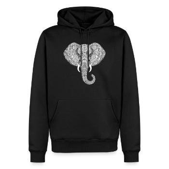 Elefant - Männer Premium Bio Hoodie - Schwarz - Vorne - Nico (187cm)