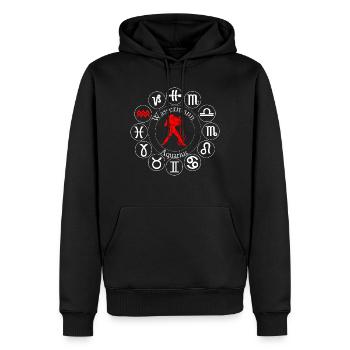 Sternzeichen Wassermann - Männer Premium Bio Hoodie - Schwarz - Vorne - Nico (187cm)