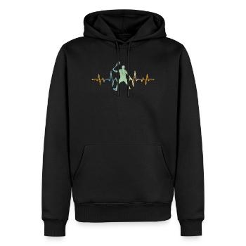 Tennis tennis de tennis - Sweat à capuche Premium bio Homme - noir - Devant - Nico (187cm)
