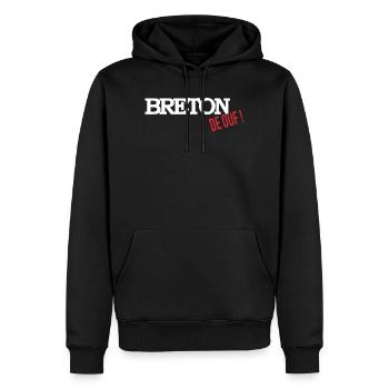 Breton de ouf - Sweat à capuche Premium bio Homme - noir - Devant - Nico (187cm)