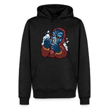 Cannabis Alien Marihuana Weed Kiffer Shirt - Männer Premium Bio Hoodie - Schwarz - Vorne - Nico (187cm)