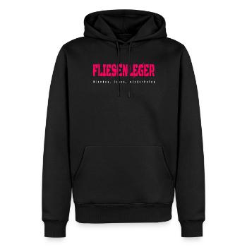 Fliesenleger Design - Männer Premium Bio Hoodie - Schwarz - Vorne - Nico (187cm)