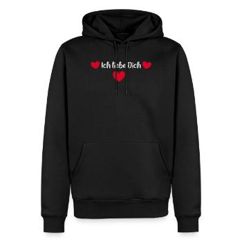 rotes Herz rot Herzen rot Herz Geschenk - Männer Premium Bio Hoodie - Schwarz - Vorne - Nico (187cm)