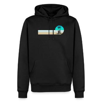 Horizon de la plage - Sweat à capuche Premium bio Homme - noir - Devant - Nico (187cm)