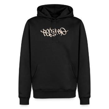 Abstraktes Graffiti-Design mit Belgrad Flair - Männer Premium Bio Hoodie - Schwarz - Vorne - Nico (187cm)