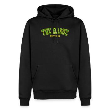 Den Haag Est. 1995 - Männer Premium Bio Hoodie - Schwarz - Vorne - Nico (187cm)