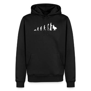 Evolution vom Baby zum Friseur - Männer Premium Bio Hoodie - Schwarz - Vorne - Nico (187cm)