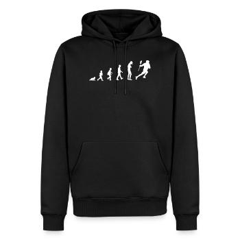 Développement du bébé au joueur de crosse - Sweat à capuche Premium bio Homme - noir - Devant - Nico (187cm)