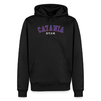 Catania gegründet 1985 - Männer Premium Bio Hoodie - Schwarz - Vorne - Nico (187cm)
