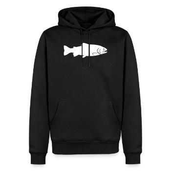 Trout trout silhouette wild fly fishing - Men’s Premium Organic Hoodie - black - Front - Nico (187cm)