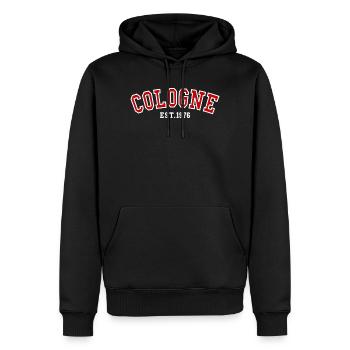Köln gegründet 1976 - Männer Premium Bio Hoodie - Schwarz - Vorne - Nico (187cm)