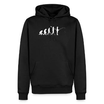 Évolution de la silhouette de pêche humaine - Sweat à capuche Premium bio Homme - noir - Devant - Nico (187cm)