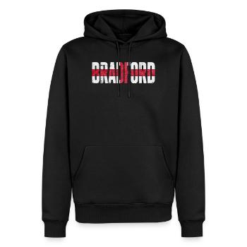 Bradford England - Männer Premium Bio Hoodie - Schwarz - Vorne - Nico (187cm)