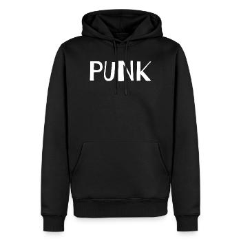 Punk-Logo Urbanes Design - Männer Premium Bio Hoodie - Schwarz - Vorne - Nico (187cm)