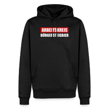 Arbeitskreis Bürgersteigbier Ortskontrollfahrt OKF - Männer Premium Bio Hoodie - Schwarz - Vorne - Nico (187cm)