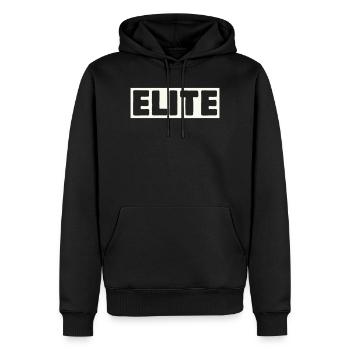 Maillot Elite Lettering - Sweat à capuche Premium bio Homme - noir - Devant - Nico (187cm)