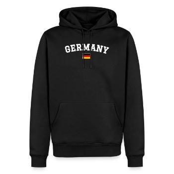 Drapeau allemand Design anglais blanc - Sweat à capuche Premium bio Homme - noir - Devant - Nico (187cm)