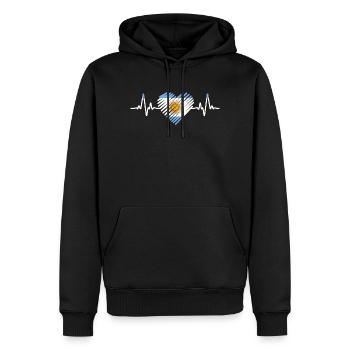 Argentinien - Männer Premium Bio Hoodie - Schwarz - Vorne - Nico (187cm)
