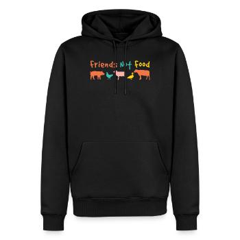 amis pas de nourriture végétalienne - Sweat à capuche Premium bio Homme - noir - Devant - Nico (187cm)
