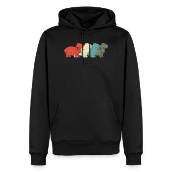 Capybara Rétro Vintage - Sweat à capuche Premium bio Homme - noir - Devant - Nico (187cm)