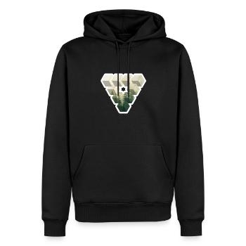 Dreieck Wald Natur | Geschenk - Männer Premium Bio Hoodie - Schwarz - Vorne - Nico (187cm)