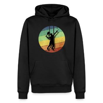 Tennis Tennisspieler Geschenk Kreis - Männer Premium Bio Hoodie - Schwarz - Vorne - Nico (187cm)
