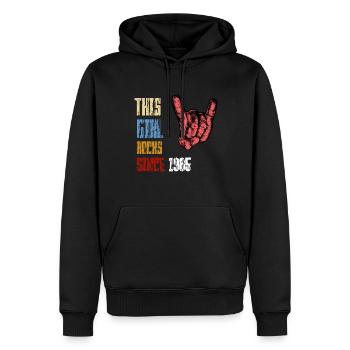 Rock seit 1985 | Rockmusik | Frau Geburtstag - Männer Premium Bio Hoodie - Schwarz - Vorne - Nico (187cm)