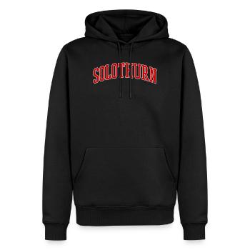 Slothurn College Arc - Männer Premium Bio Hoodie - Schwarz - Vorne - Nico (187cm)