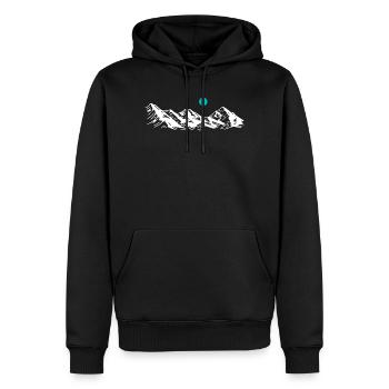 Schneegipfel Horizon Bergsilhouette - Männer Premium Bio Hoodie - Schwarz - Vorne - Nico (187cm)