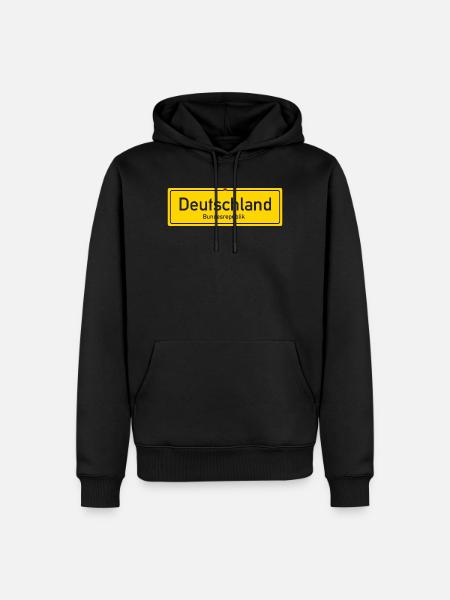 Germany country nameplate - Men’s Premium Organic Hoodie - black
