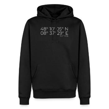 Coordonnées Rottweil - Sweat à capuche Premium bio Homme - noir - Devant - Nico (187cm)