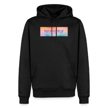 neurospicy – mild to wild - Männer Premium Bio Hoodie - Schwarz - Vorne - Nico (187cm)