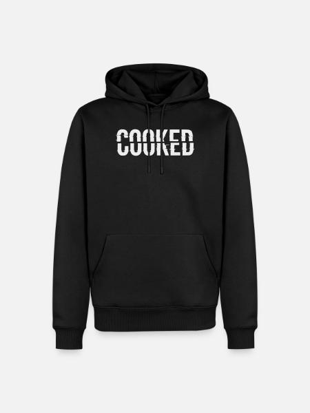 Glitch Lettering Cooked - Men’s Premium Organic Hoodie - black