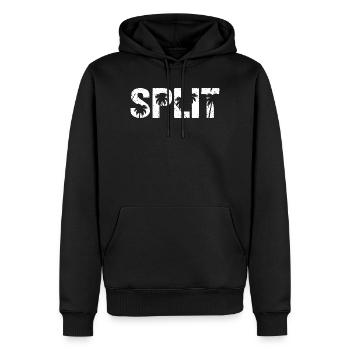 Split Palm Trees Croatia - Men’s Premium Organic Hoodie - black - Front - Nico (187cm)