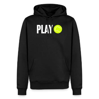 Joueur de tennis - Sweat à capuche Premium bio Homme - noir - Devant - Nico (187cm)