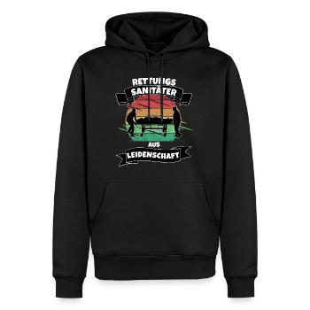 Rettungssanitäter aus Leidenschaft - Männer Premium Bio Hoodie - Schwarz - Vorne - Nico (187cm)