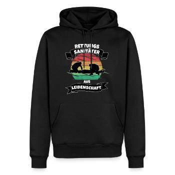 Rettungssanitäter aus Leidenschaft - Männer Premium Bio Hoodie - Schwarz - Vorne - Nico (187cm)