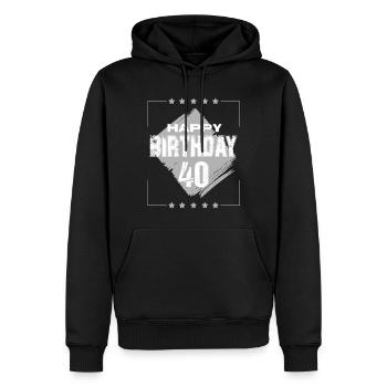 Grunge Happy Birthday 40 Punk Hardrock - Männer Premium Bio Hoodie - Schwarz - Vorne - Nico (187cm)