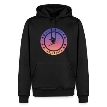 Skiing, Spruch für Skifahrer - Männer Premium Bio Hoodie - Schwarz - Vorne - Nico (187cm)