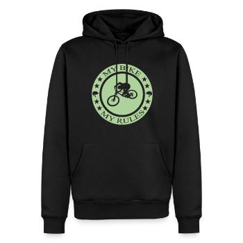 Fahrrad BMX Mtb biken - Männer Premium Bio Hoodie - Schwarz - Vorne - Nico (187cm)