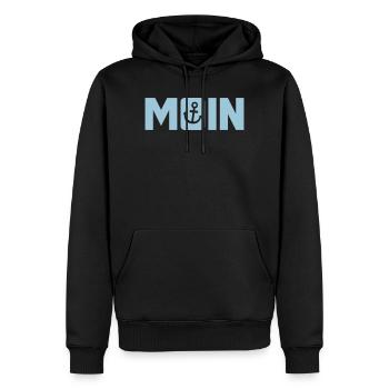 Moin Anker Hamburg Küste coole Sprüche norddeutsch - Männer Premium Bio Hoodie - Schwarz - Vorne - Nico (187cm)
