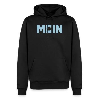 Moin Fisch Ostfriesland Nordsee Fischkopf nordisch - Männer Premium Bio Hoodie - Schwarz - Vorne - Nico (187cm)