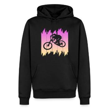 biken - Männer Premium Bio Hoodie - Schwarz - Vorne - Nico (187cm)