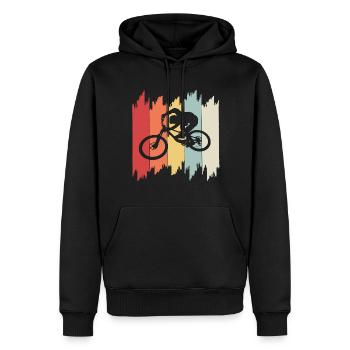 Bike, Fahrrad, Downhill - Männer Premium Bio Hoodie - Schwarz - Vorne - Nico (187cm)