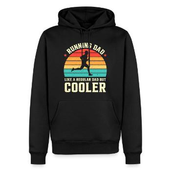 Courir papa comme un père ordinaire mais rétro plus cool - Sweat à capuche Premium bio Homme - noir - Devant - Nico (187cm)